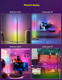 Smart RGB LED Floor Lamp - Modern Remote Control Corner Standing Light