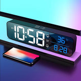 LED Charging Smart Mirror Electronic Alarm Clock