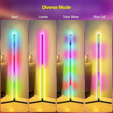 Smart RGB LED Floor Lamp - Modern Remote Control Corner Standing Light