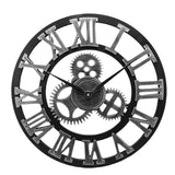 Industrial Gear Wall Clock Decorative Wall Clock Industrial Style Wall Clock (Silver Shipment without Battery) - Senseandtrendz